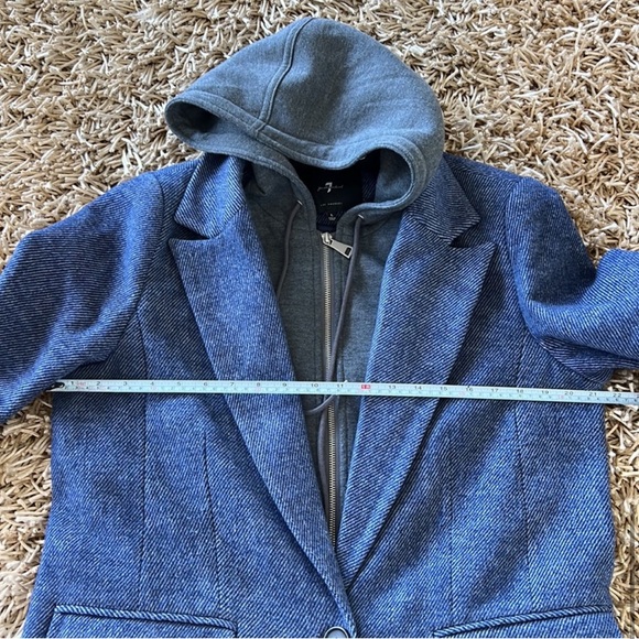 7 for All Mankind • Long Jacket with Detachable Hoodie - Picture 10 of 12